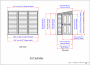 Diagram of SideMate 4x8 Shed by Duramax  SKU 06625
