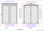Scaled diagram 5x5 YardMate Plus by Duramax