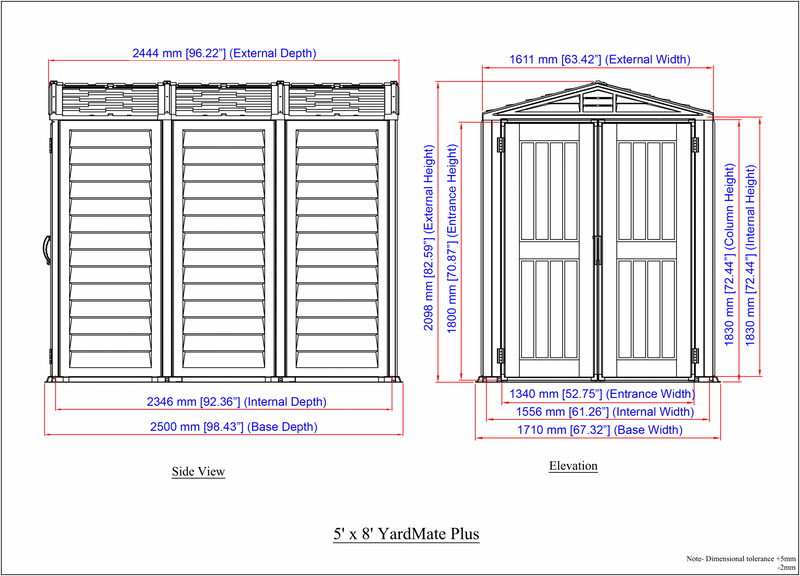 5x8 Duramax Yardmate Plus Diagram