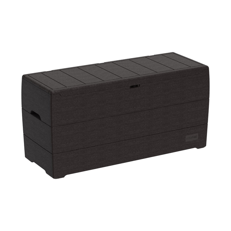 Duramax 270 Liter Outdoor Storage Box in Brown, placed against a white background.