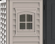 Duramax 10.5 x 8 Apex Pro w/ Foundation, 2 windows & side door - Backyard Oasis; window close up detail