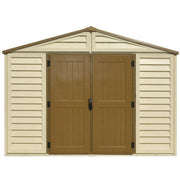 Duramax 10.5x10 Woodbridge Plus w/foundation - Backyard Oasis front view in white background