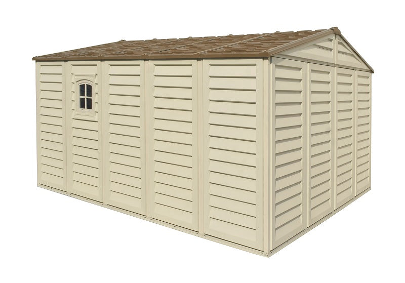 Duramax 10.5x13 Woodbridge Plus w/ Foundation - Backyard Oasis back side angle