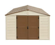 Duramax 10.5x13 Woodbridge Plus w/foundation - Backyard Oasis front top view