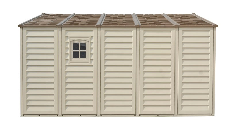 Duramax 10.5x13 Woodbridge Plus w/foundation - Backyard Oasis side view