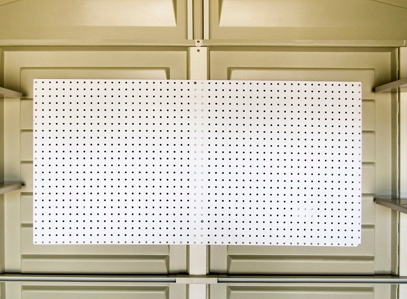 Duramax 10.5x8 Woodbridge Plus w/foundation - Backyard Oasis PegBoard details