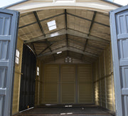 Duramax 15 x 8 Apex Pro w/foundation, 2 windows & side door - Backyard Oasis roof_support view inside