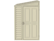 Duramax 4x10 ft Sidemate Vinyl Resin Outdoor Storage Shed with Foundation Kit front view in white background