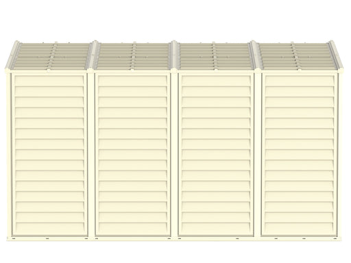 Duramax 4x10 ft Sidemate Vinyl Resin Outdoor Storage Shed with Foundation Kit side view