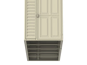 Duramax 4x10 ft Sidemate Vinyl Resin Outdoor Storage Shed with Foundation Kit view of the foundation beneath