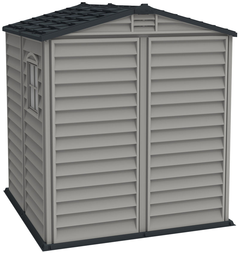 Duramax 6x6 StoreMate Plus Vinyl Shed w/floor - Backyard Oasis back view 