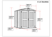 Duramax 6x6 StoreMate Plus Vinyl Shed w/floor dimensions