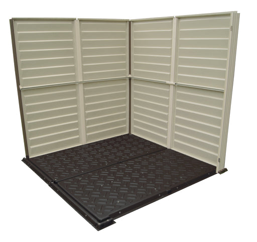 Duramax 6x6 StoreMate Plus Vinyl Shed w/floor - Backyard Oasis floor foundation and walls view