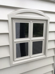 Duramax 6x6 StoreMate Plus Vinyl Shed w/floor - Backyard Oasis window view from the outside