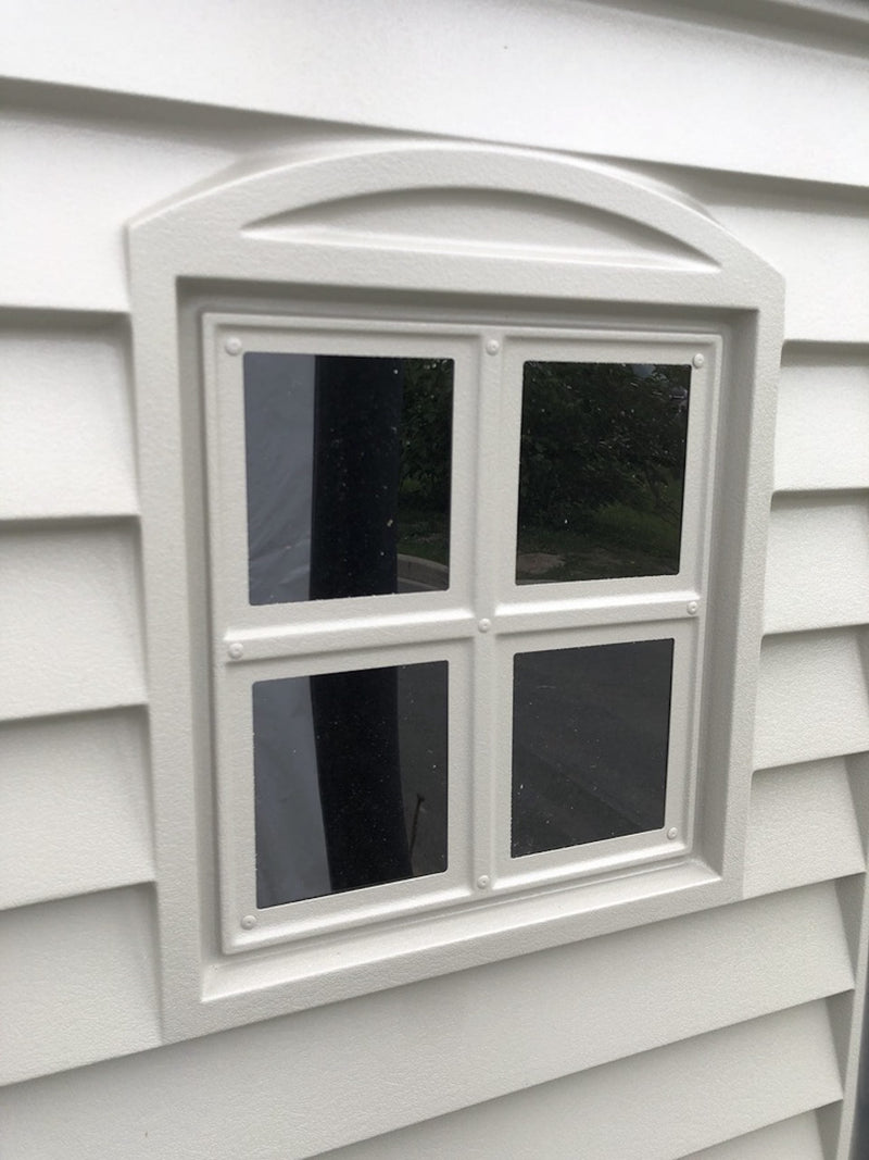 Duramax 6x6 StoreMate Plus Vinyl Shed w/floor - Backyard Oasis window view from the outside