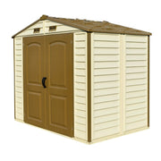 Duramax 8x6 StoreAll Vinyl Shed w/ Foundation - Backyard Oasis corner angle
