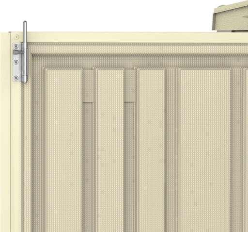 Lock details of the Duramax Duramate 8x5.3 Vinyl Shed w/ Foundation 