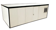 Duramax Flat Roof Building 19x10 - Backyard Oasis corner side angle in white background