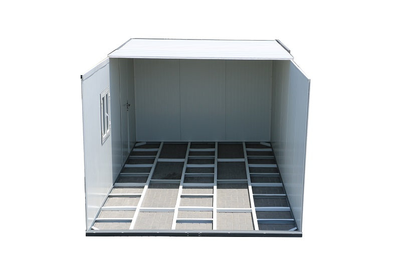 Duramax Flat Roof Building 19x10 - Backyard Oasis unfurnished floors detail from inside