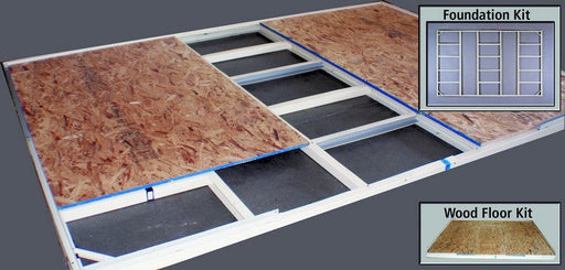 Duramax Foundation Kit 8x6 Metal Shed - ADD-ON ONLY floor foundation with some wood