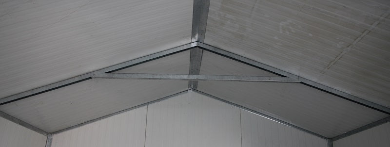 Duramax Gable Roof Building 16x10 - Backyard Oasis close up view of roof support