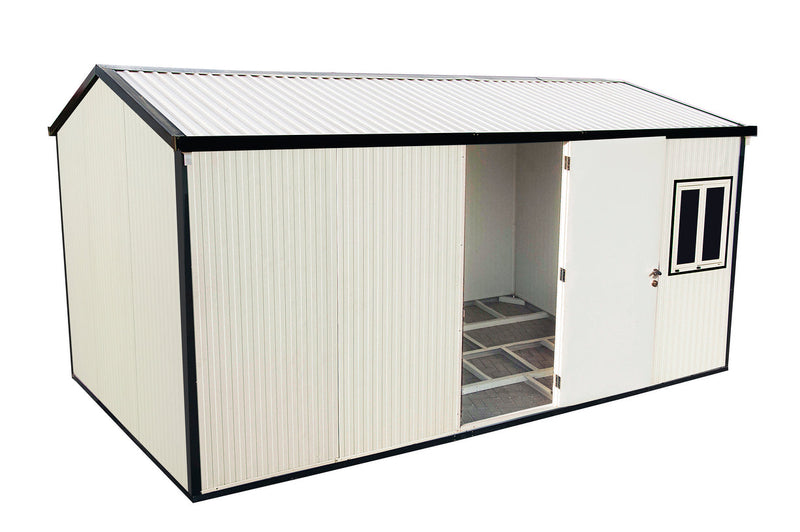 Duramax Gable Roof Building 16x10 - Backyard Oasis door open empty inside