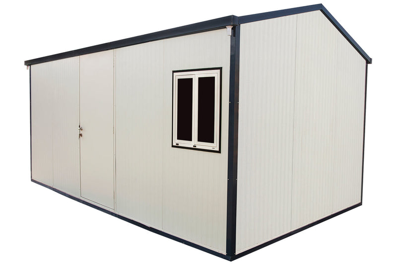 Duramax Gable Roof Building 16x10 - Backyard Oasis front side view with door closed