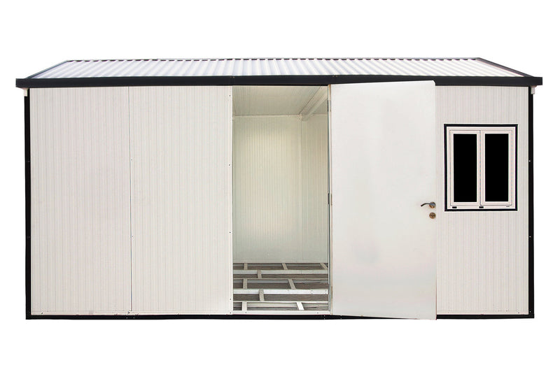 Duramax Gable Roof Building 16x10 - Backyard Oasis front view with one door open