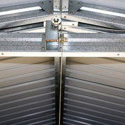 Duramax Imperial Metal Garage Dark Gray w/White 12x20 - Backyard Oasis close up details
