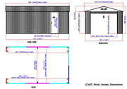 Duramax Imperial Metal Garage Dark Gray w/White 12x20 - Backyard Oasis dimensions