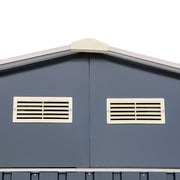 Duramax Imperial Metal Garage Dark Gray w/White 12x20 - Backyard Oasis  roof details