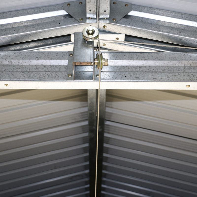 Duramax Imperial Metal Garage Light Gray w/Off White 12x20 - Backyard Oasis close up details