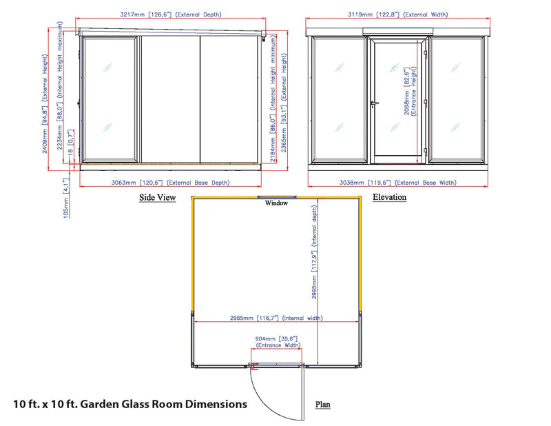 insulated building 10x10spec sheet  Glass-Room-dimensions