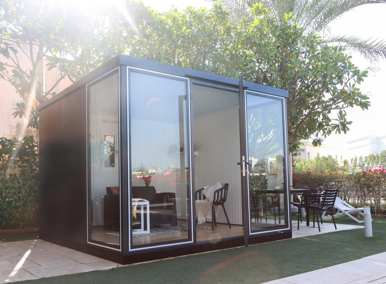 Duramax insulated building 10x10 roof side door open view open doors