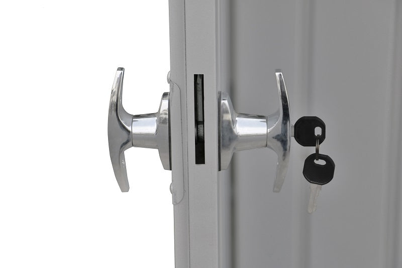 Duramax Palladium Metal Shed 6' x 5' - Backyard Oasis lock details