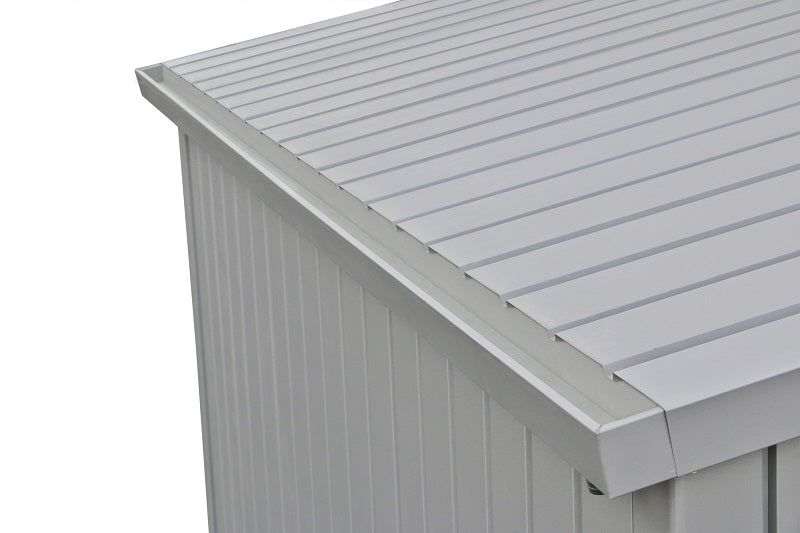Duramax Palladium Metal Shed 6' x 5' - Backyard Oasis roof close up view