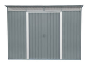 front view of the Duramax Pent Roof 8x6 w/ Skylight in white background