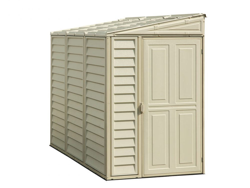 Duramax SideMate Shed w/ foundation 4x8 corner angle in white background
