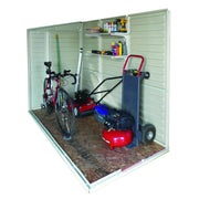 Duramax SideMate Shed w/ foundation 4x8 detailed view of inside with things