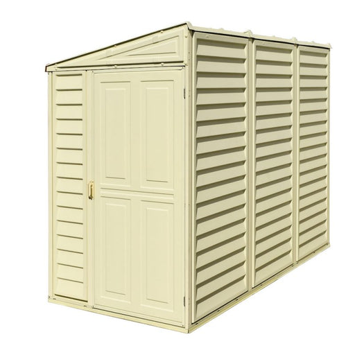 Duramax SideMate Shed w/ foundation 4x8 in white background