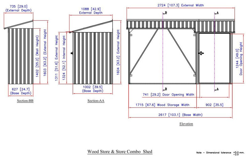 Dimensions of Duramax WoodStore - 53661 - Backyard Oasis 