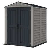 Duramax YardMate Plus 5'x5' w/floor - Backyard Oasis front side view on white background