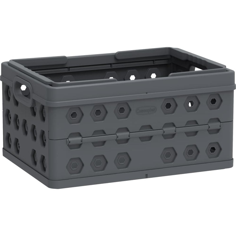 DuraMax foldable basket model 86202 in gray mix, plastic collapsible storage crate for household or garage use.