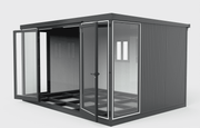 Side view of Duramax 13x10 Glass Insulated Building with open doors