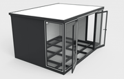 Top view of Duramax 13x10 Glass Insulated Building structure with open doors